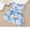Blue floral dress with white daisies.