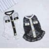Dog outfits in white and black lace.